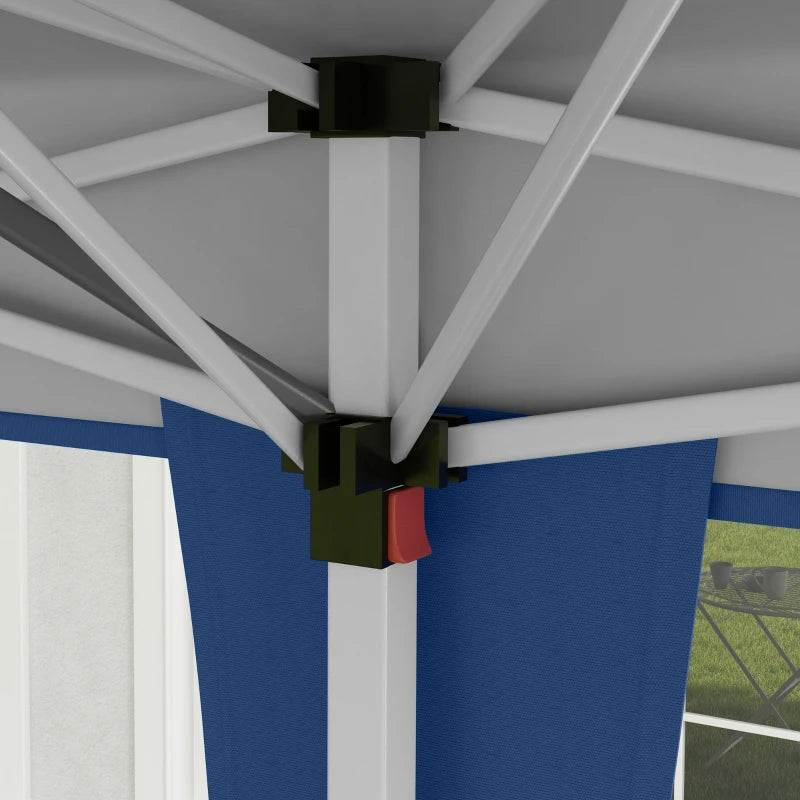 6x3m Waterproof Garden Party Gazebo - Blue