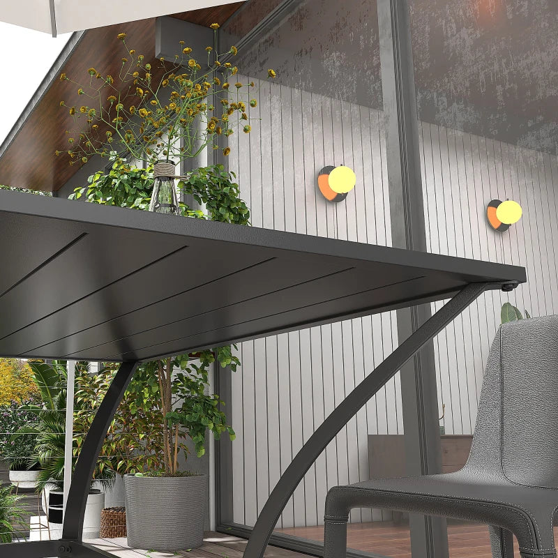 Dark Grey Outdoor Dining Table for Four with Parasol Hole