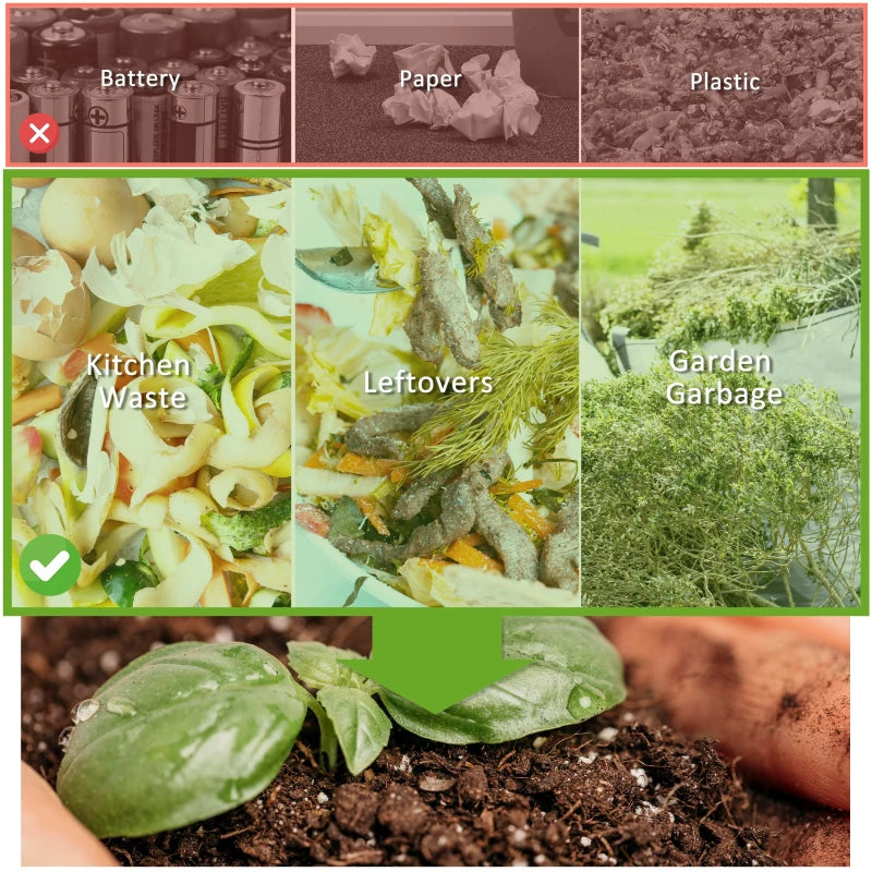 Blue Dual Chamber 160L Rotating Compost Bin for Garden