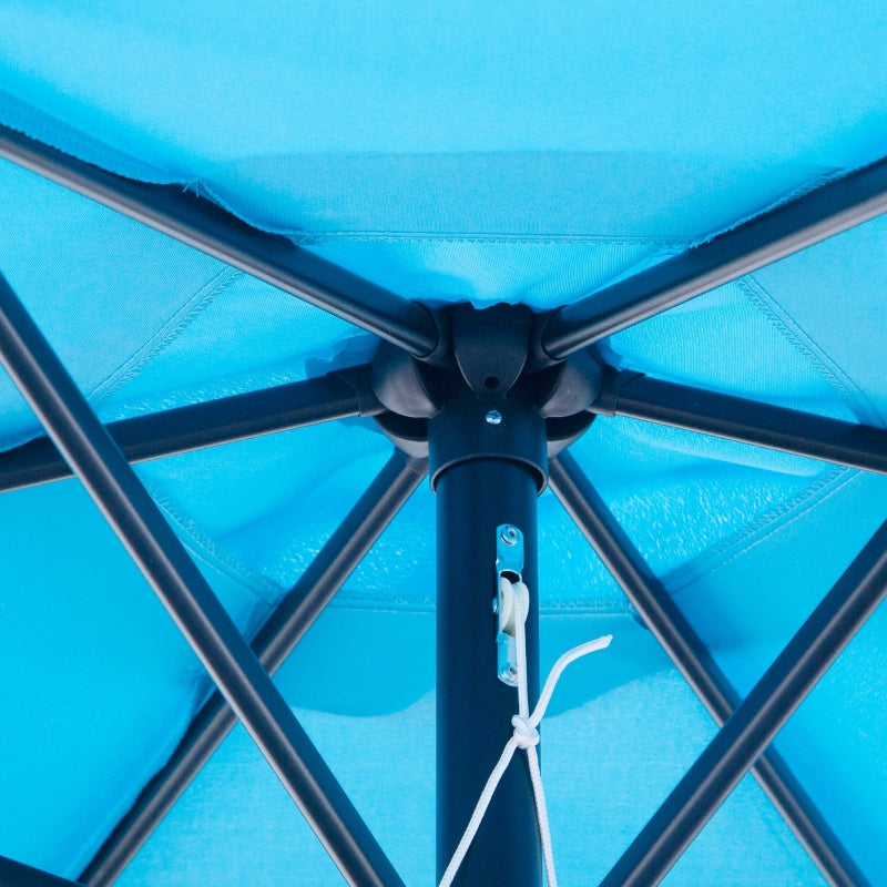 Blue 2.7M Tilt Crank Garden Parasol Umbrella