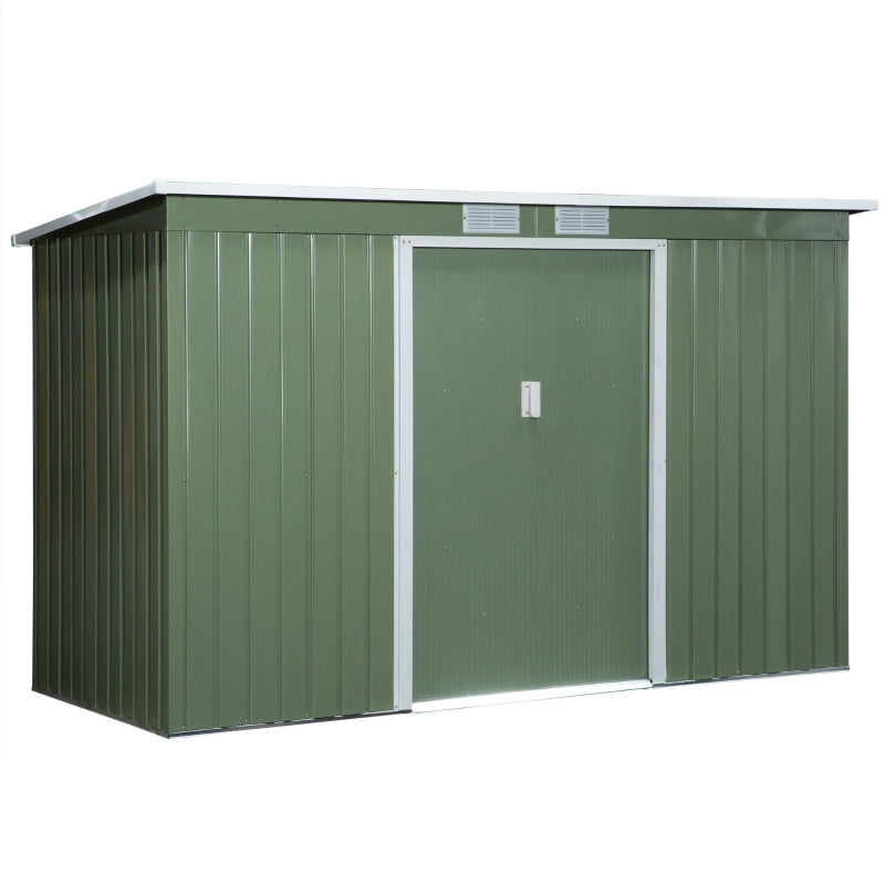 9ft x 4ft Green Shed With Doors
