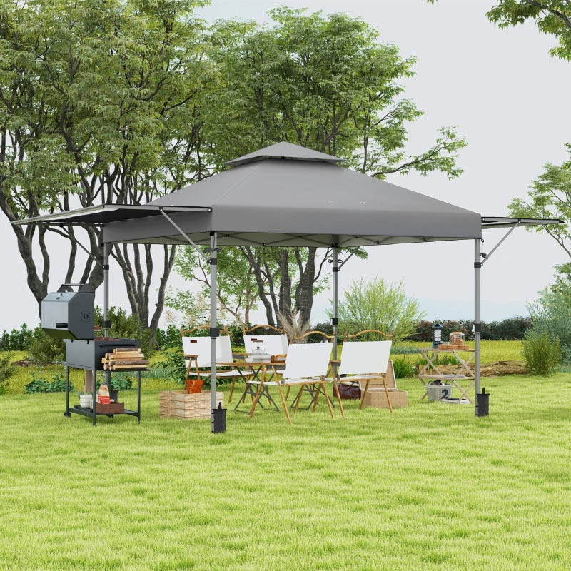 Adjustable 5x3m Pop-Up Gazebo Set - Grey
