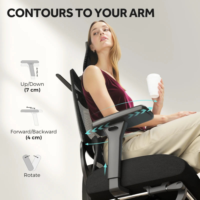 Ergonomic Adjustable Office Chair - Comfortable Black Desk Chair for Home & Office Use, Lumbar Support, Height Adjustable