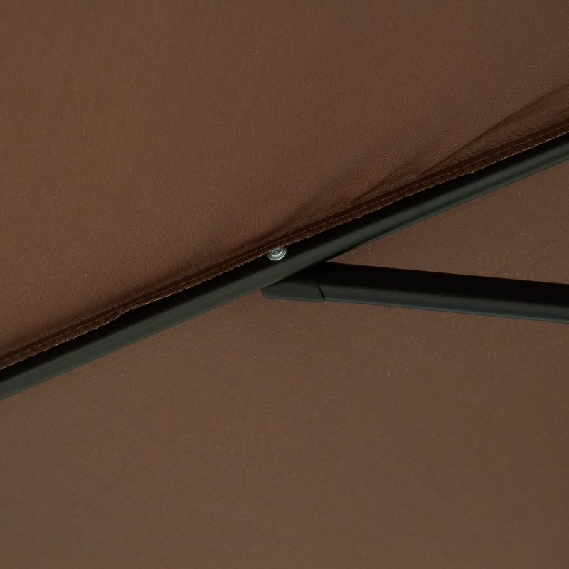 3m Tilted Garden Umbrella with Crank Handle, Sun Shade for Outdoor Spaces - Blue