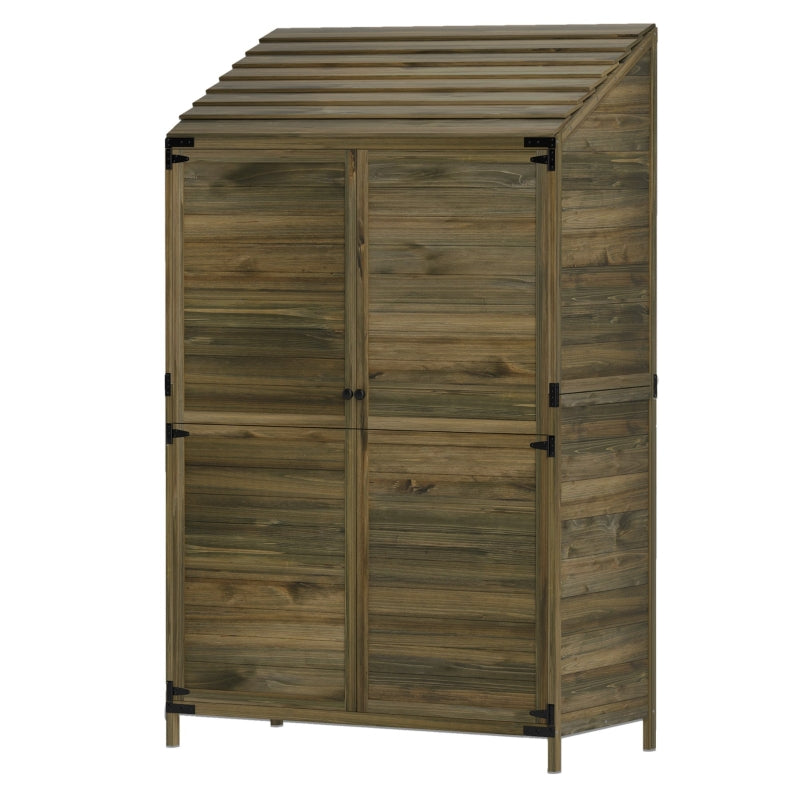 Two-Tier Wooden Garden Shed - 59 x 103.5 cm - Green