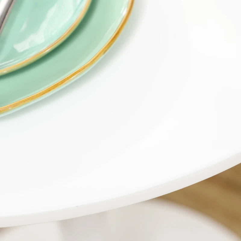 Minimalistic White Dining Table for Two - 75H x Φ70cm Modern Design Perfect for Small Spaces