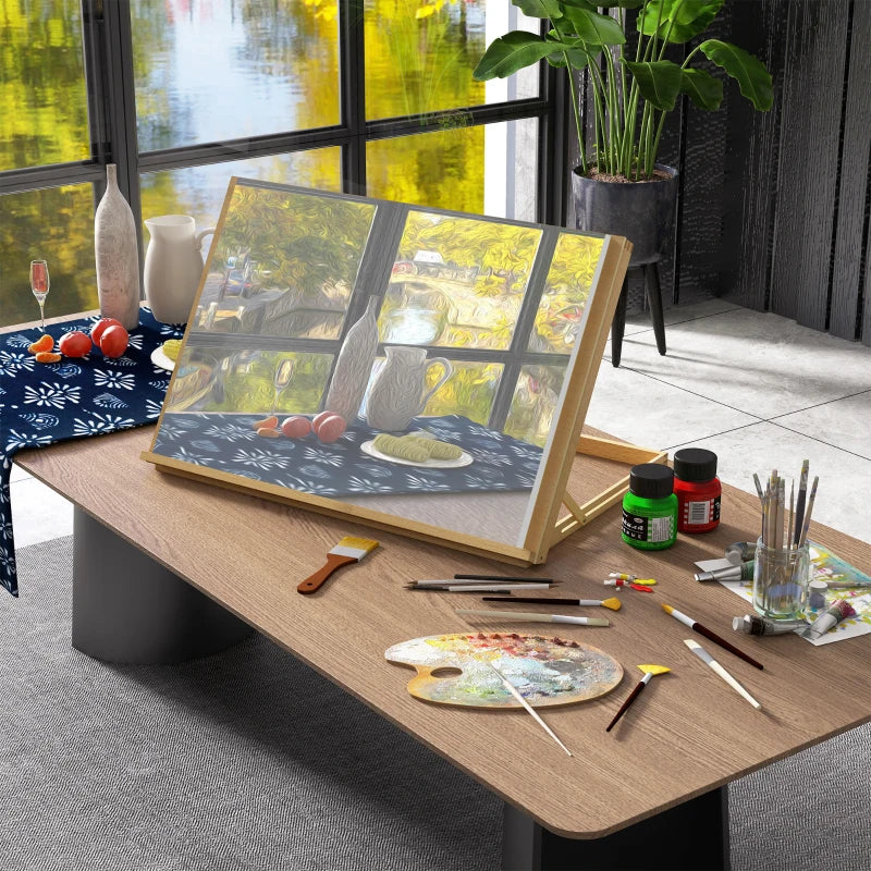 Vinsetto Adjustable Beechwood Desktop Easel Craft Workstation - Portable Folding Artist Drawing & Sketching Board for All Skill Levels