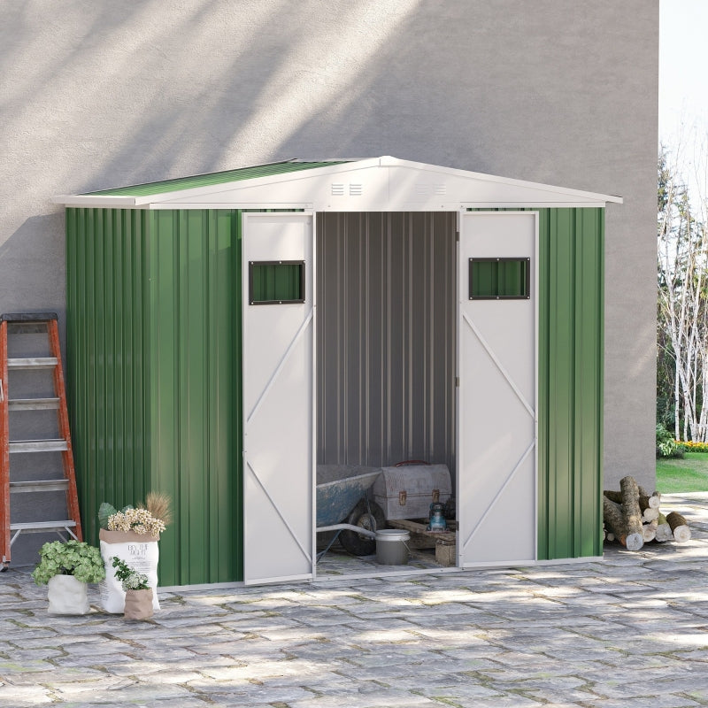 8ft x 4ft Forest Green Metal Shed