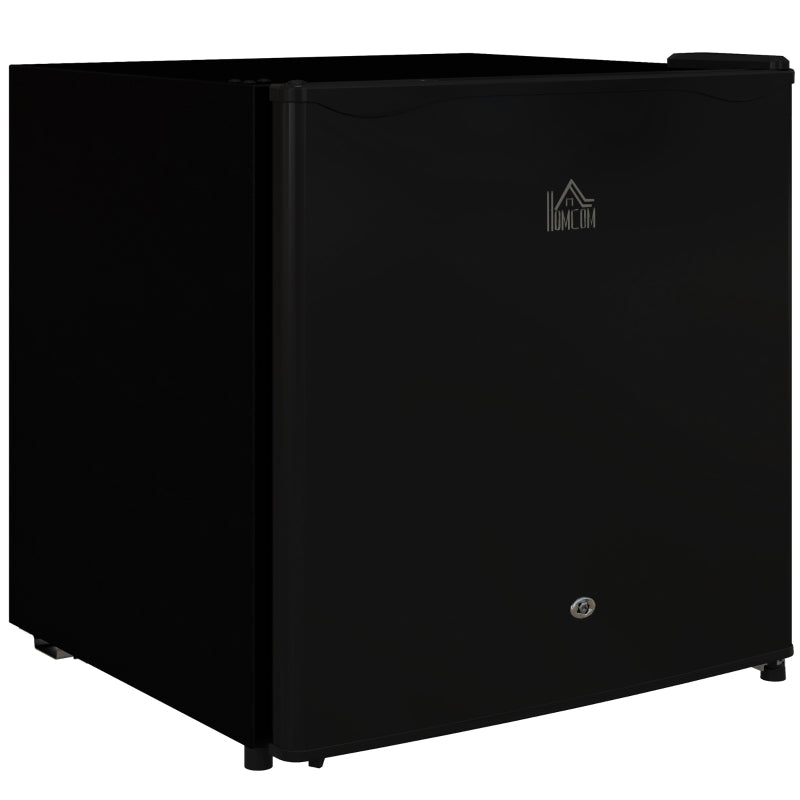 46L Lockable Countertop Fridge - Black Mini Refrigerator for Home, Office, or Dorm - Compact & Secure Storage Solution
