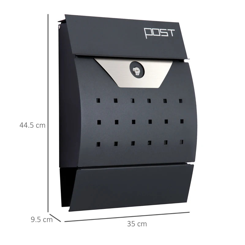 Wall-Mounted Steel Mailbox for Home Use