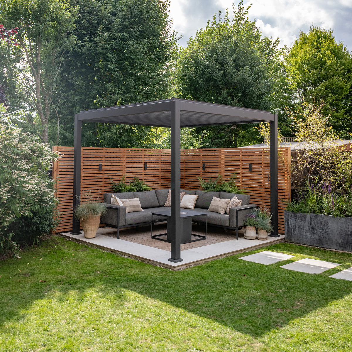 Larch Slatted Horizontal Fence Panels - Premium Timber Modern Garden Fencing