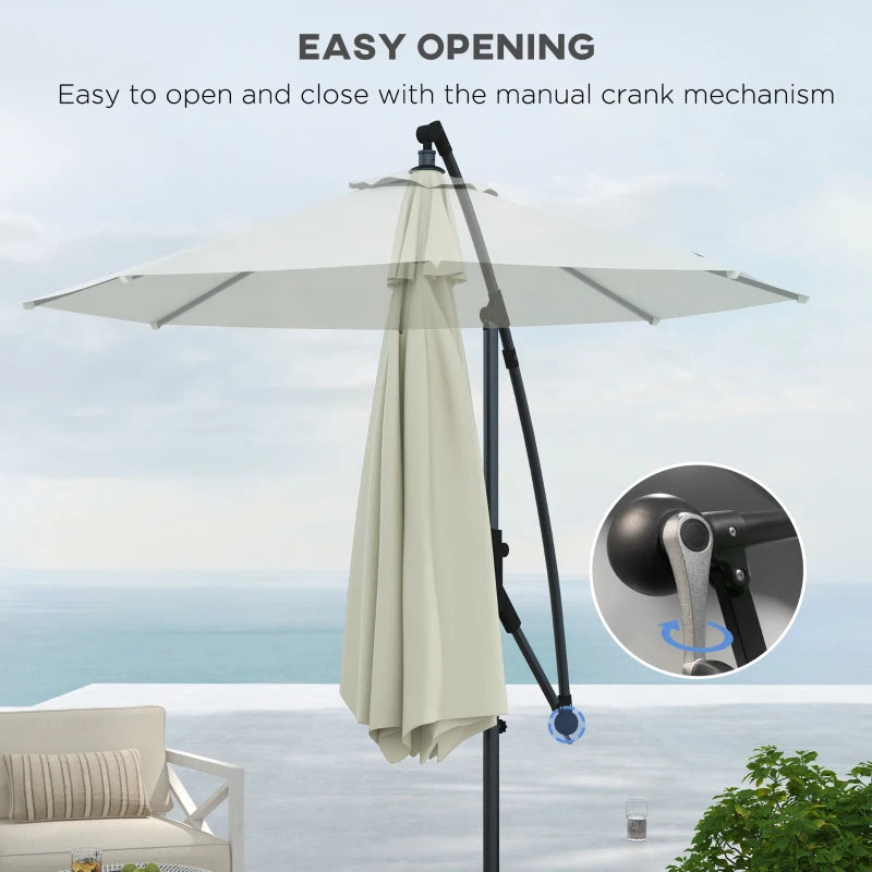 3m Offset Cantilever Parasol Umbrella - Cream