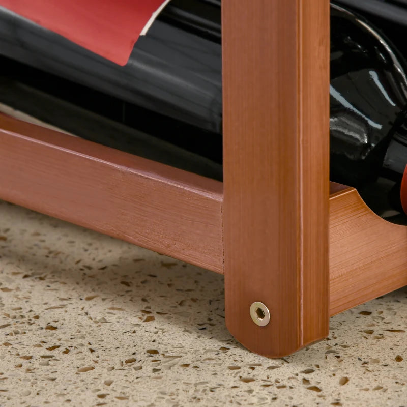 Free Standing Bamboo Wine Rack - 16 Bottle Holder, 4-Tier Water Bottle Organizer, Stylish Display Shelf for Home Bar, Brown