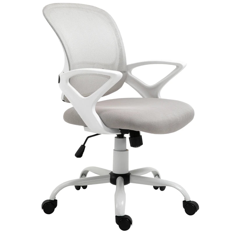 Vinsetto Grey Mesh Office Chair - Ergonomic Swivel Desk Chair with Lumbar Support & Adjustable Armrests