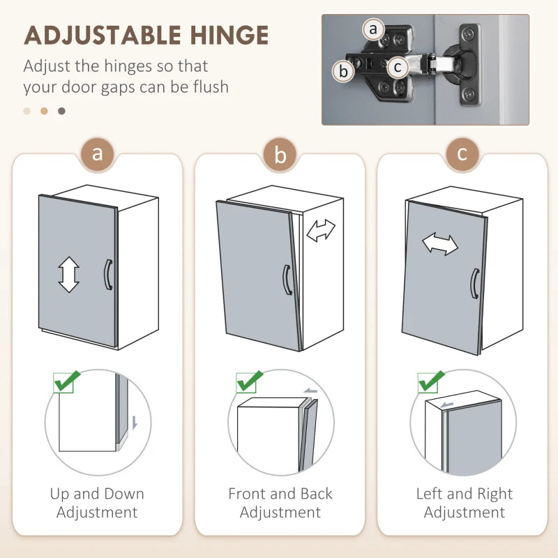 Modern Freestanding Kitchen Cupboard - 4-Door Storage Cabinet with Adjustable Shelves, 170cm Grey Pantry for Dining Room