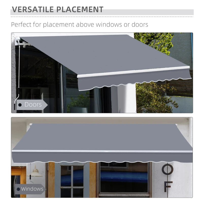 Grey 4m x 3m Awning - Fully Retractable