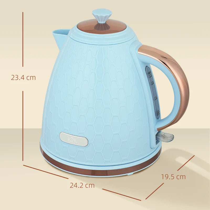 3kW Rapid Boil Light Blue Honeycomb Kettle - Stylish Electric Tea Kettle for Fast Boiling and Modern Kitchen Decor