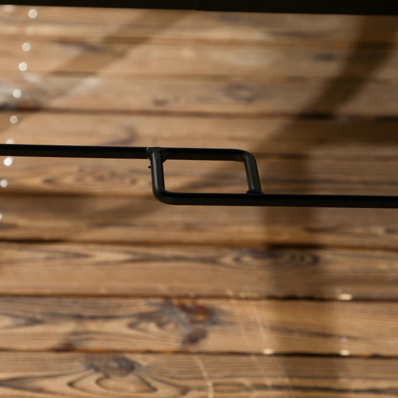 Grey Square Outdoor Dining Table with Parasol Hole - Stone-Grain Effect Top