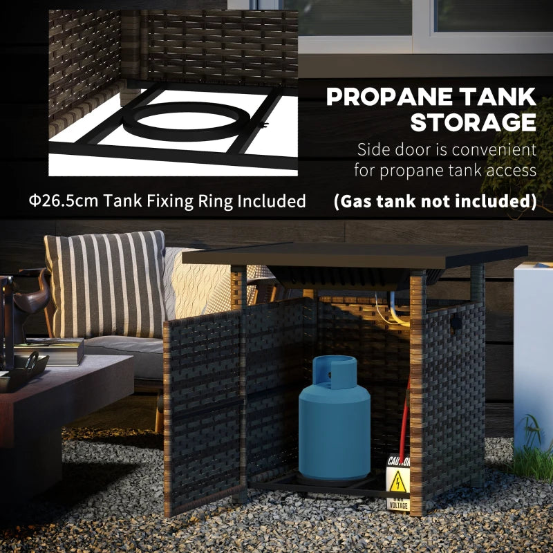 50,000 BTU Brown Fire Pit Table with Cover - 72.5 x 72.5cm Outdoor Heating Solution