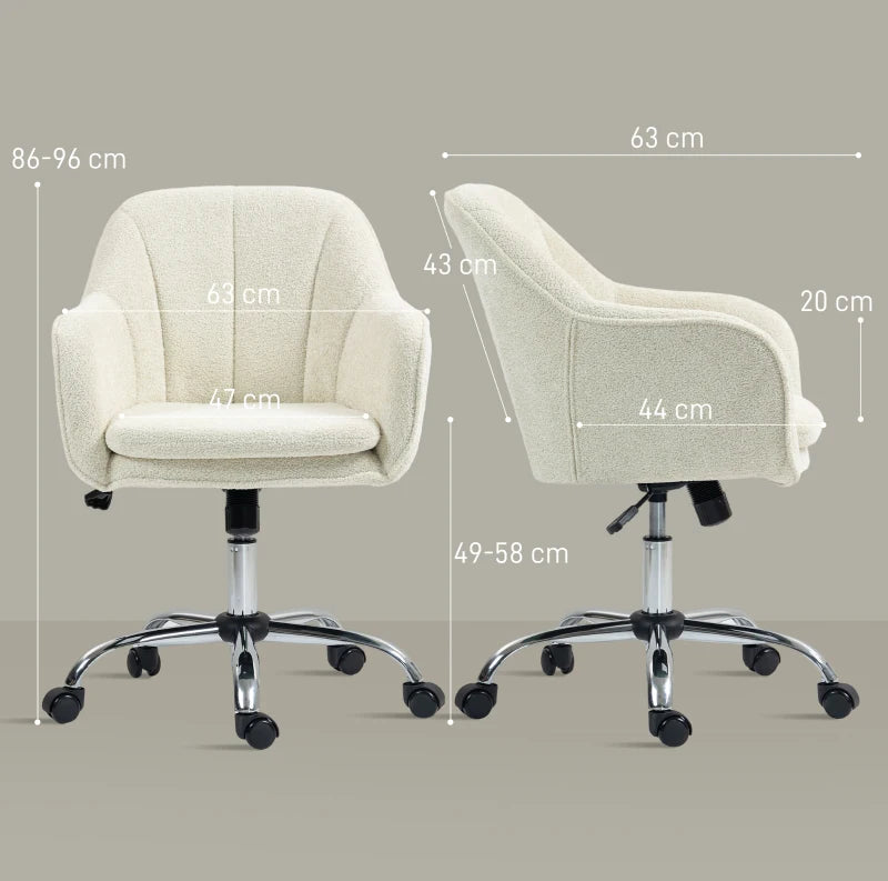 Velvet Feel Ergonomic Office Chair in Beige for Comfortable Workspaces