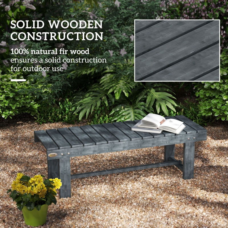 Grey Wooden 2-Seater Garden Bench