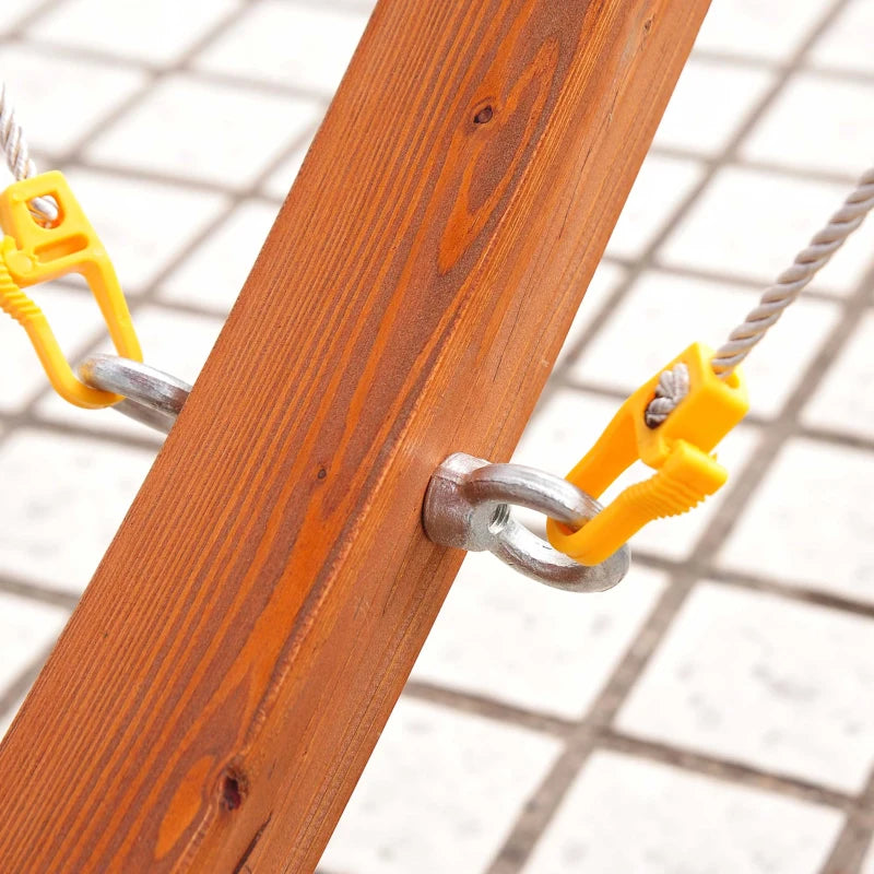 Multicolour Outdoor Hammock with Wooden Arc Stand - Garden Swing Bed