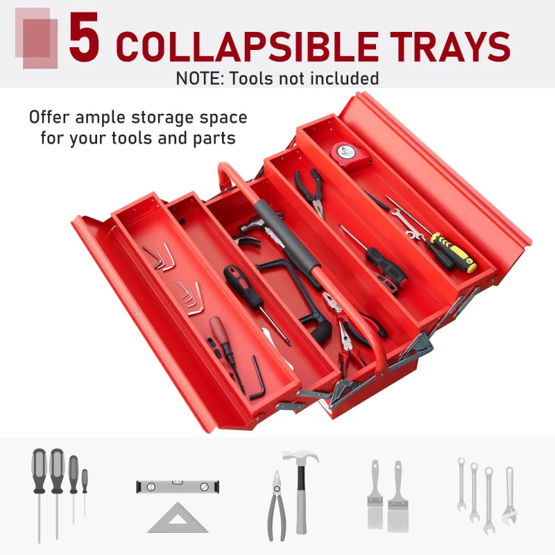 Professional 3-Tier Metal Tool Box for Workshops