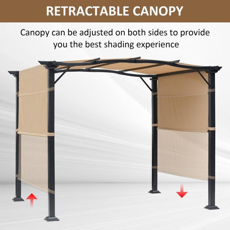 Retractable Steel Pergola With Shade