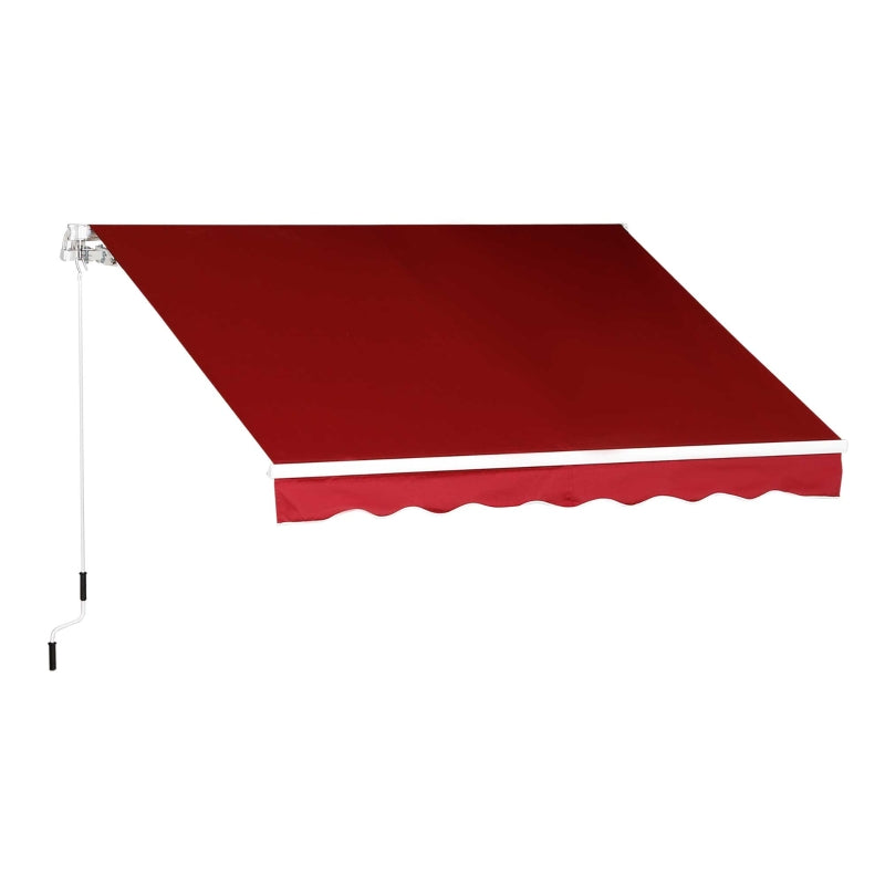 Red Manual Retractable Patio Awning - 2.5m x 2m