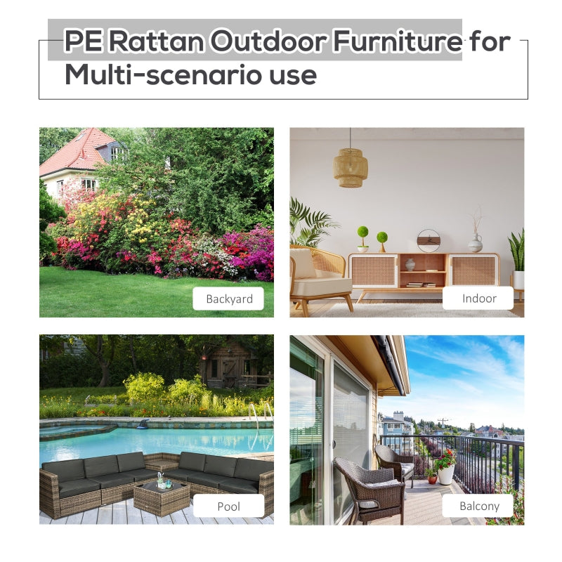 6-Seater Rattan Corner Sofa Set Set With Cushions
