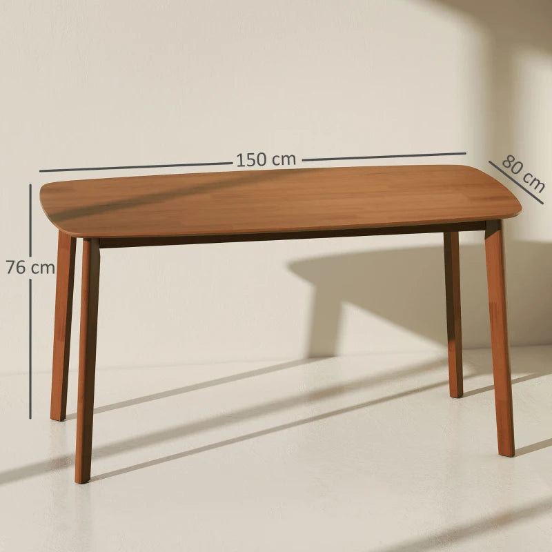 Light Brown Pine Wood Rectangular Dining Table - Modern Design, Durable, Perfect for Family Gatherings and Dining Rooms