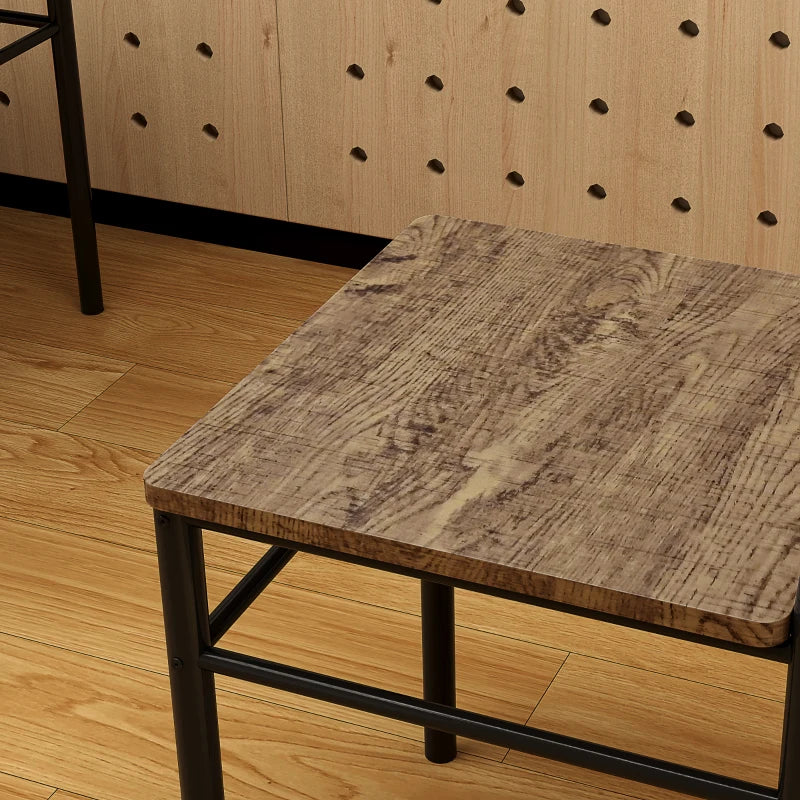 Stylish Five-Piece Minimalist Dining Set - Oak-Effect Table with Black Chairs for Modern Home Decor