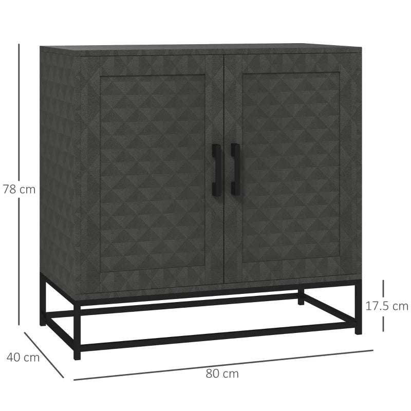 Modern Freestanding Sideboard Storage Cabinet with Adjustable Shelf and Double Doors for Living Room Grey