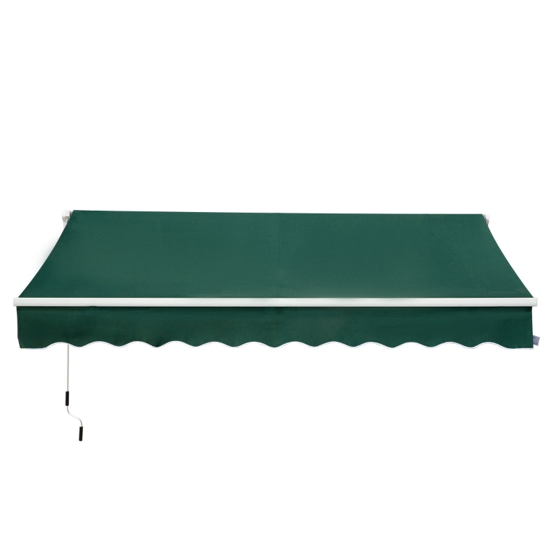 Green 3m x 2m Retractable Sun Shade - 295L x 200W cm
