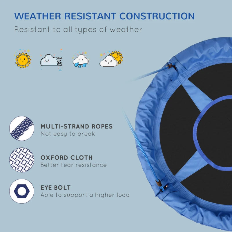 Blue Kid Nest Swing Seat 40 Inch for Outdoor and Indoor