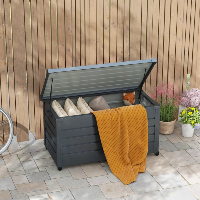 Galvanised Steel Garden Storage Box with Lock