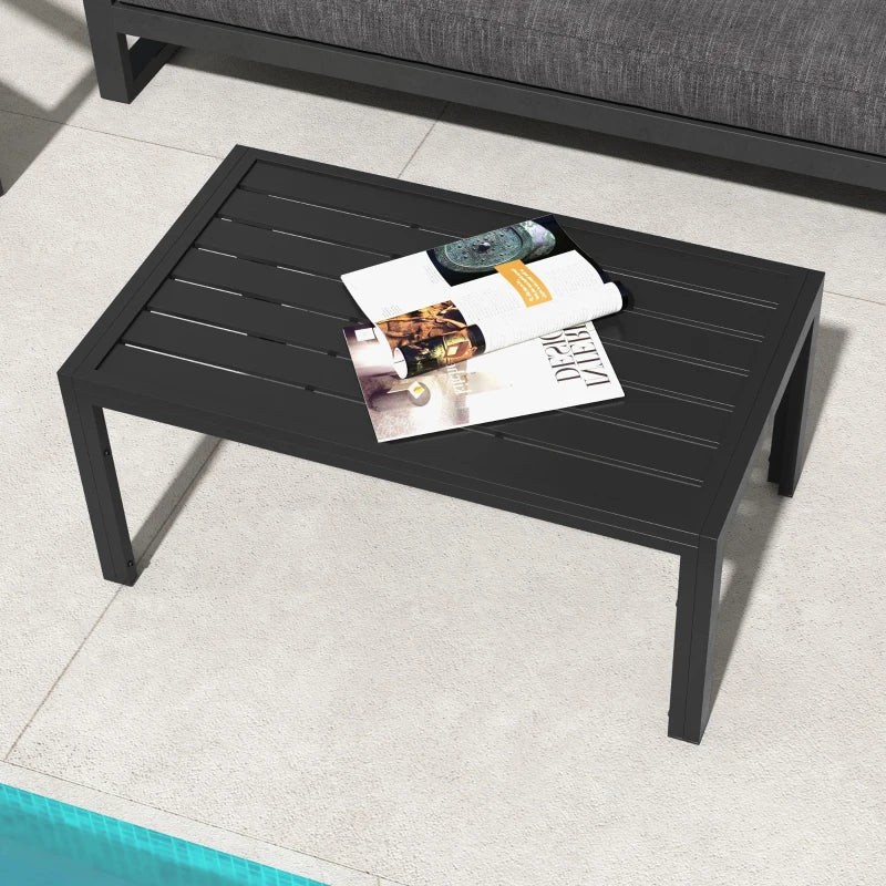 Black Steel Outdoor Patio Side Table