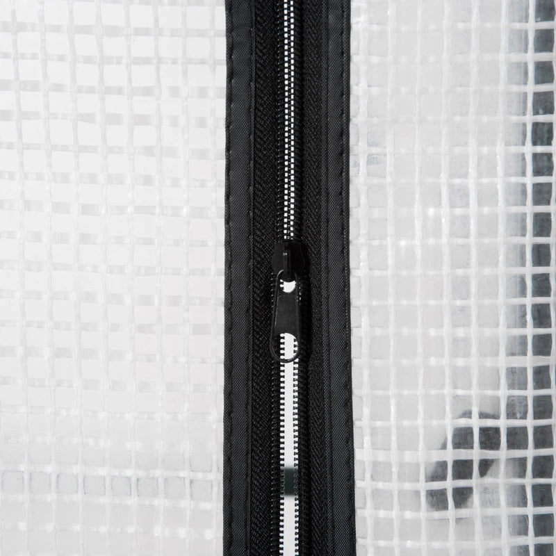 Portable White Mini Greenhouse with 4 Shelves for Plants, 100x80x150cm