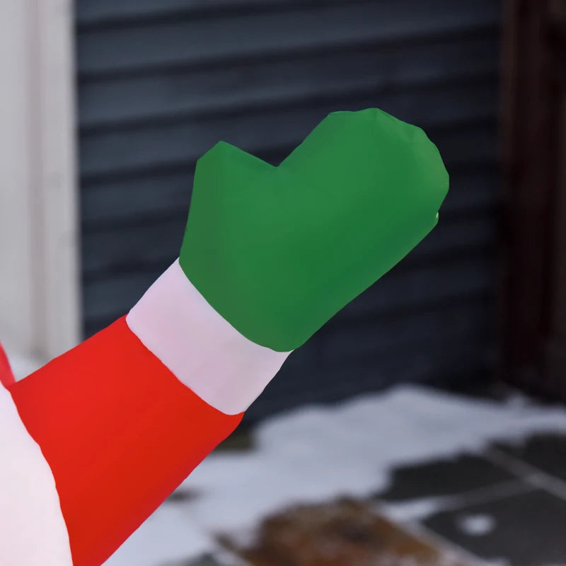 8ft Christmas Inflatable Santa Claus Snowman Hot Air Balloon - LED Outdoor Indoor Xmas Decoration, Blow Up Holiday Decor