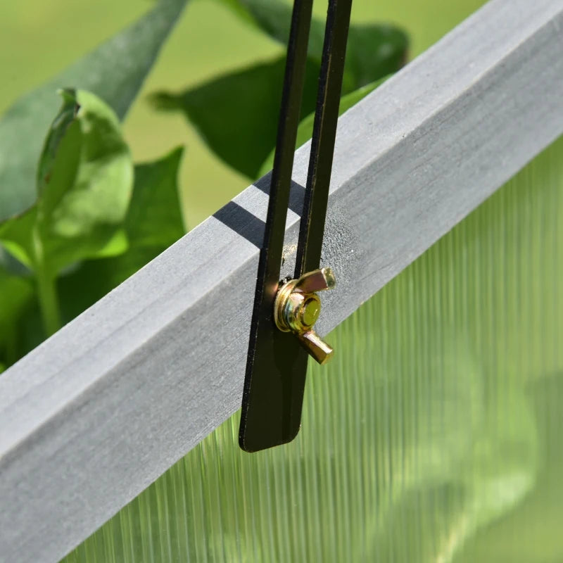 Grey Small Polycarbonate Plant Cold Frame, Openable Top Cover, 100x65x40cm