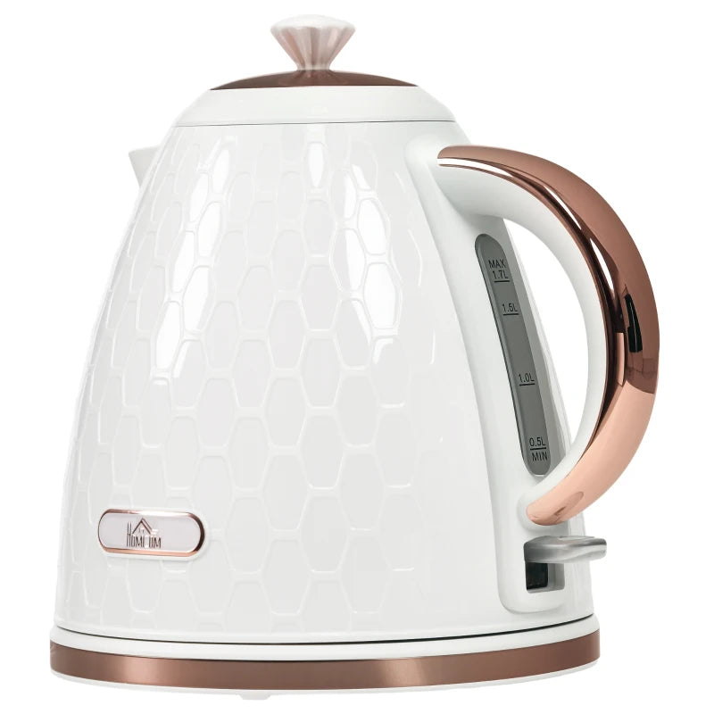3kW Rapid Boil Honeycomb Kettle in Cream - Stylish Electric Tea Kettle for Fast Boiling and Modern Kitchen Decor