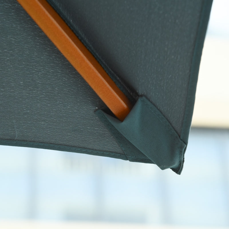 Dark Grey 3x3m Double Tier Patio Garden Umbrella Canopy