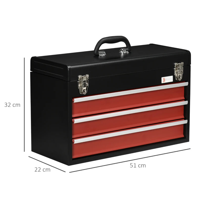 3 Drawer Lockable Tool Chest for Organizing