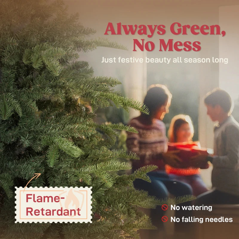 6ft Realistic Green Artificial Christmas Tree - Easy Assembly, Lifelike Branches for Holiday Decor