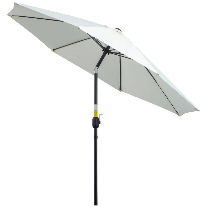 Cream White Tilting Garden Parasol Umbrella with Glass Fibre Ribs