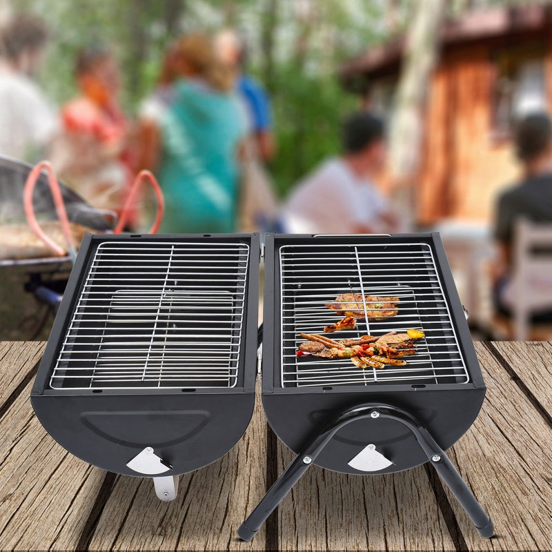 Compact Black Charcoal BBQ Grill