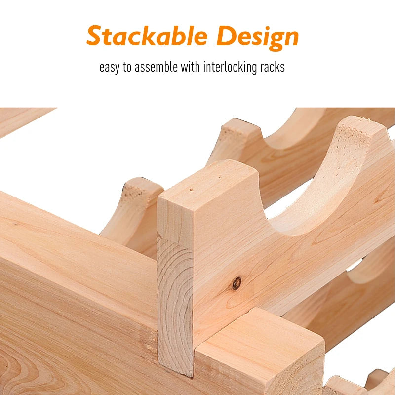 Natural Six-Tier Wooden Wine Rack for 72 Bottles - Stylish Storage Solution for Wine Enthusiasts