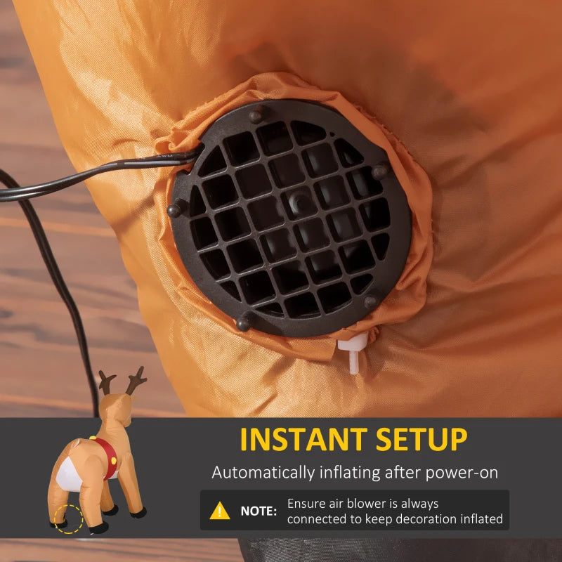 6ft Inflatable Christmas Reindeer Decoration - Fun Holiday Blow Up Decor with Lights for Indoor & Outdoor Use