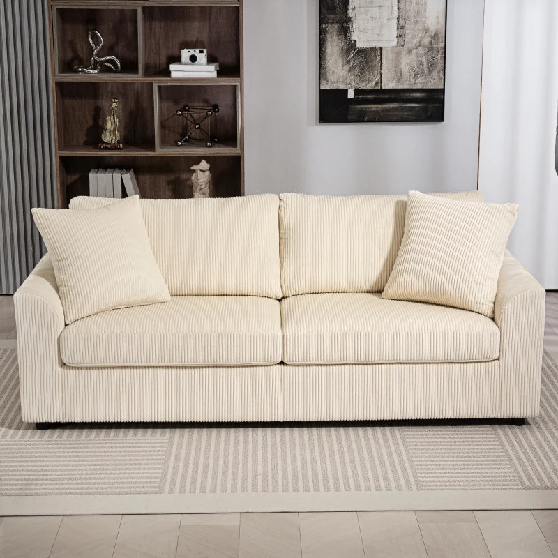 Modern 3-Seater Fabric Sofa with Spring Cushions and Scatter Cushions for Living Room or Home Office