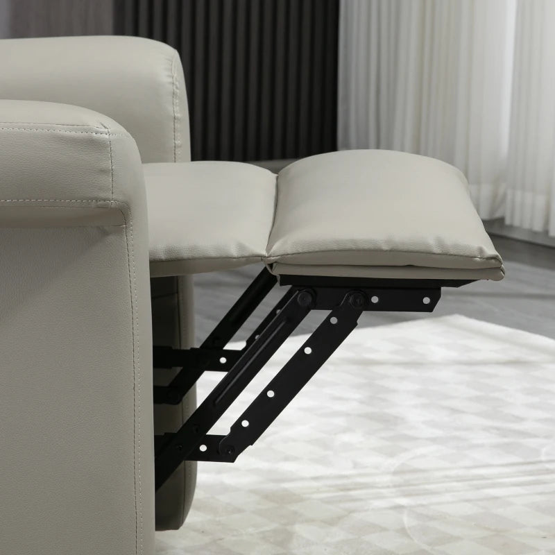 Power Lift Recliner Chair for Elderly - PU Leather Armchair with Extended Footrest, Remote Control, Side Pocket, Grey